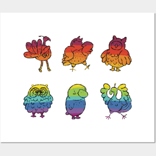 Rainbow birds Posters and Art